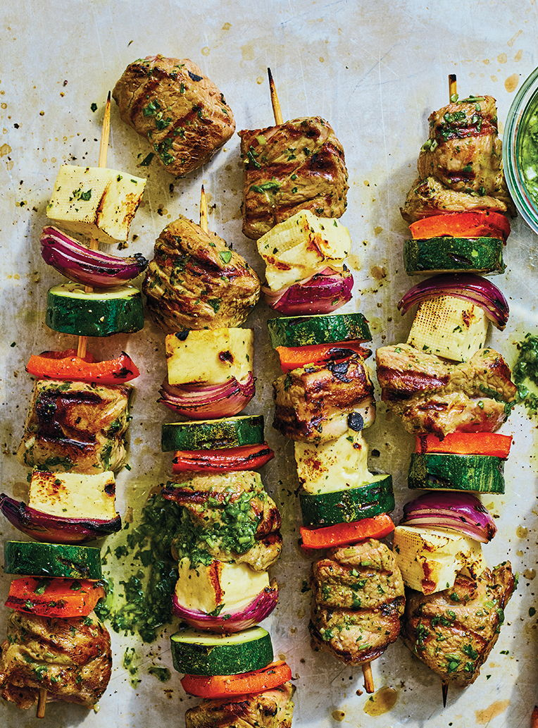 Brochettes d’agneau et de halloumi