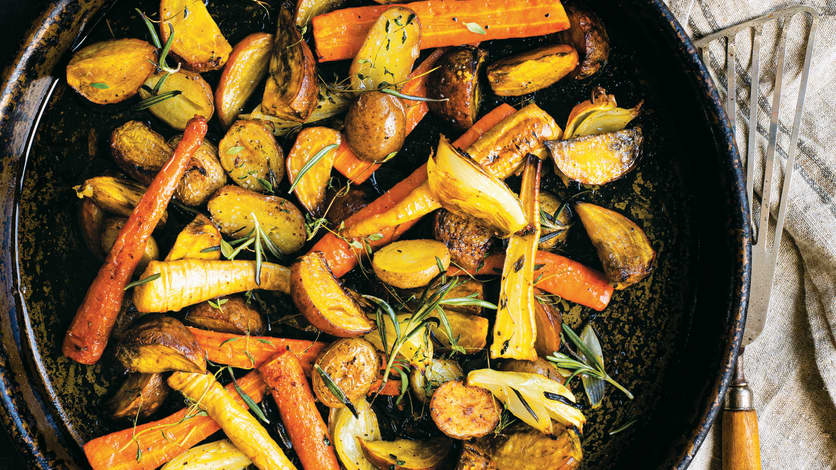 Légumes rôtis aux herbes fines et à l'ail