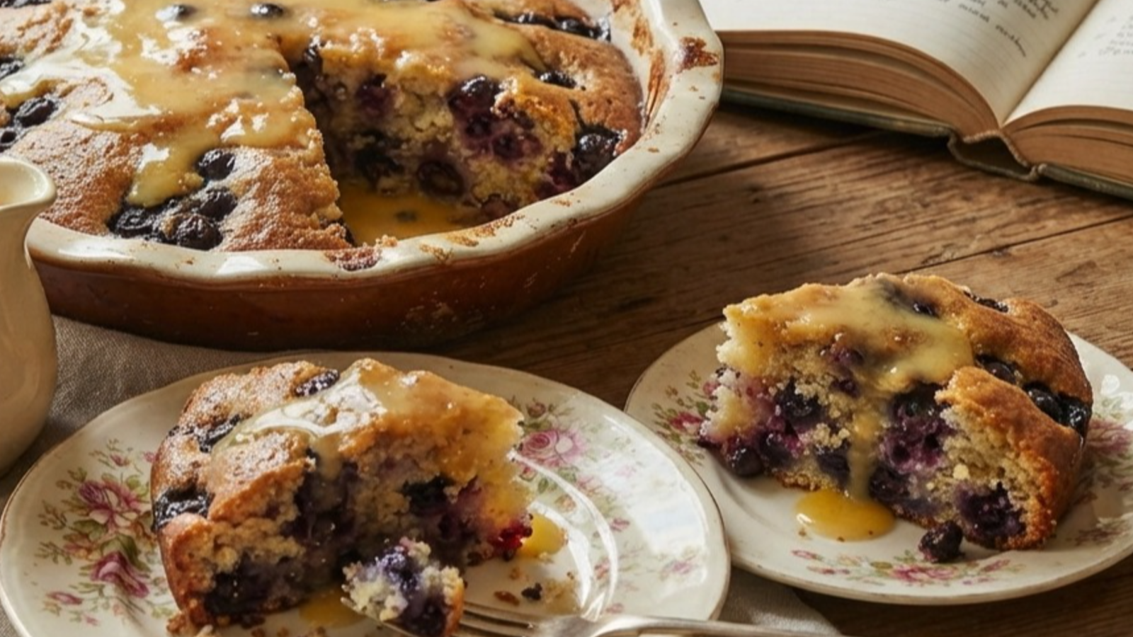 Blueberry Cake with Butter Sauce