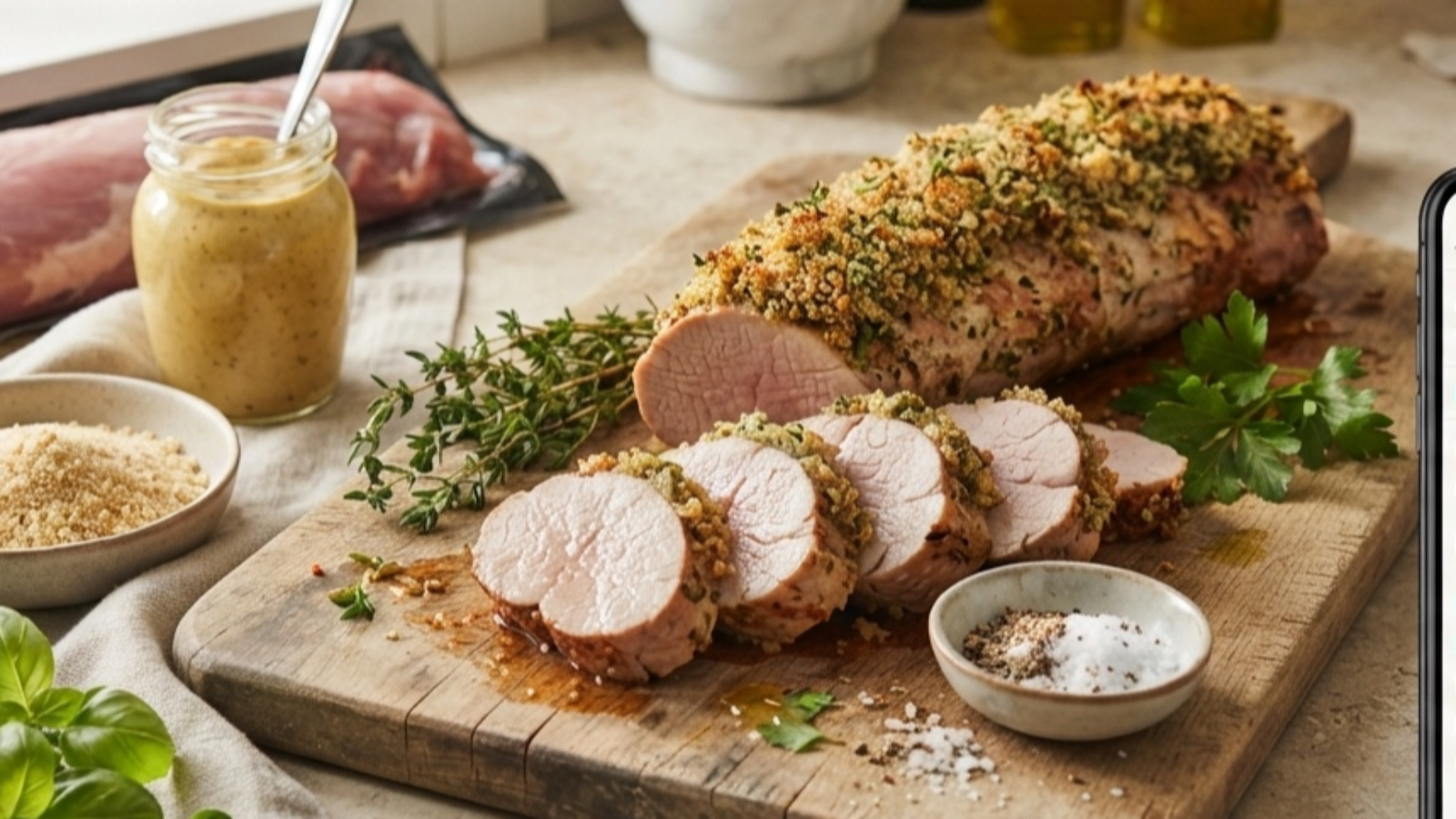 Mom's Pork Tenderloin with Mustard and Herbs