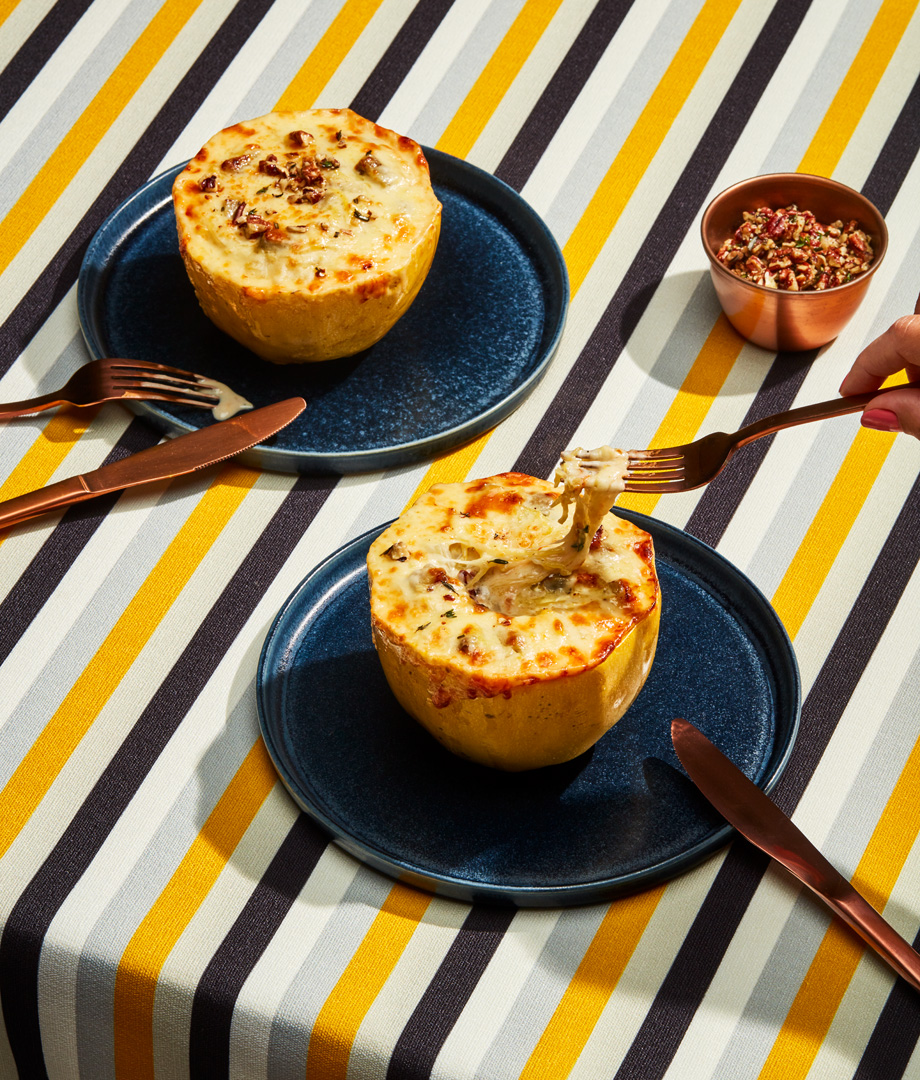 Courge spaghetti et sauce veloutée au cheddar