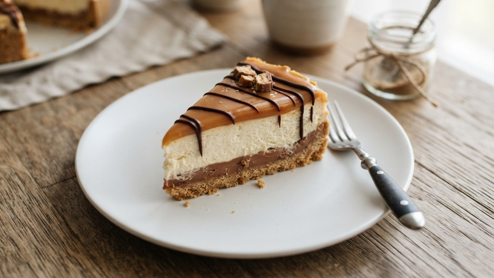 Homemade No-Bake Twix Cheesecake