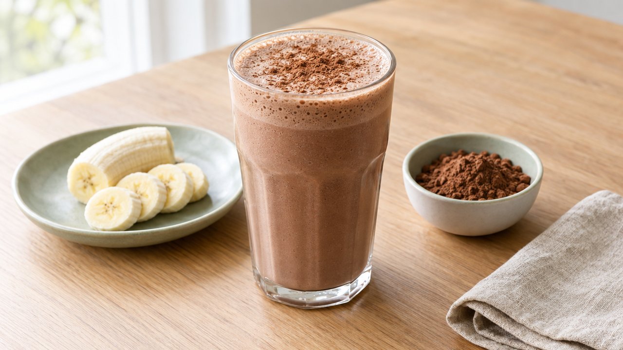 Frappé protéiné chocolat-banane