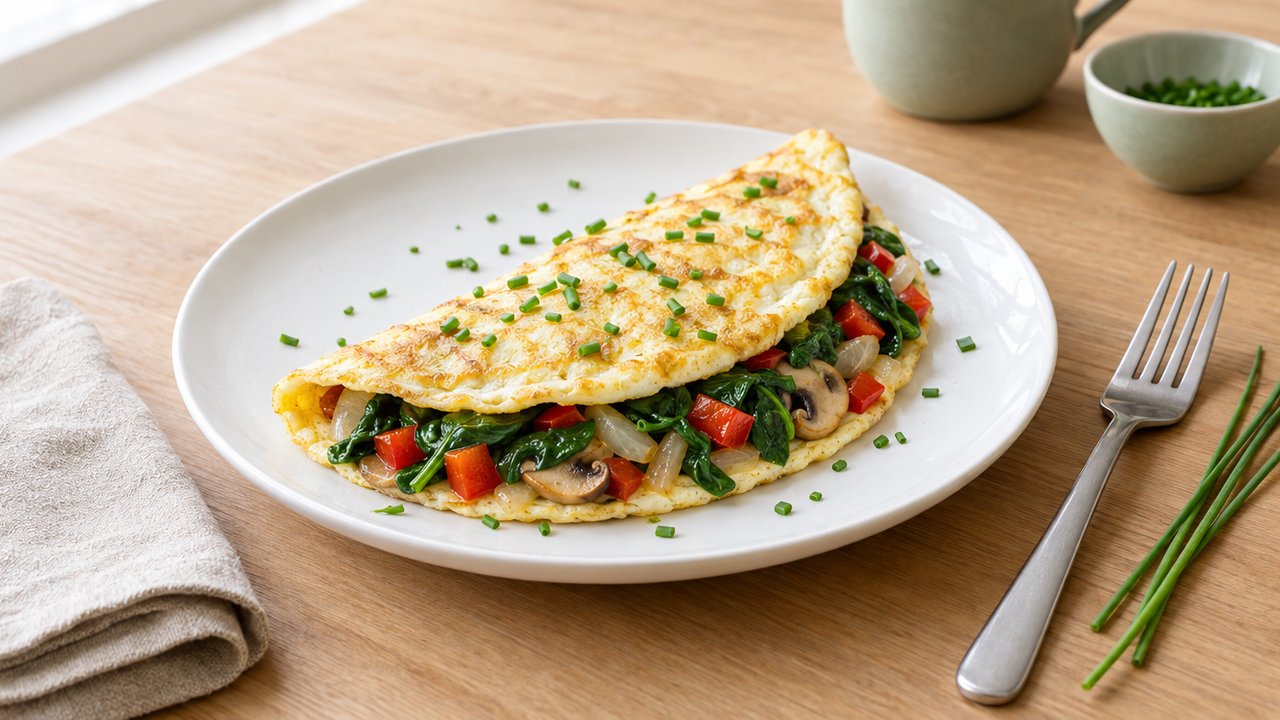 Egg-white vegetable omelette