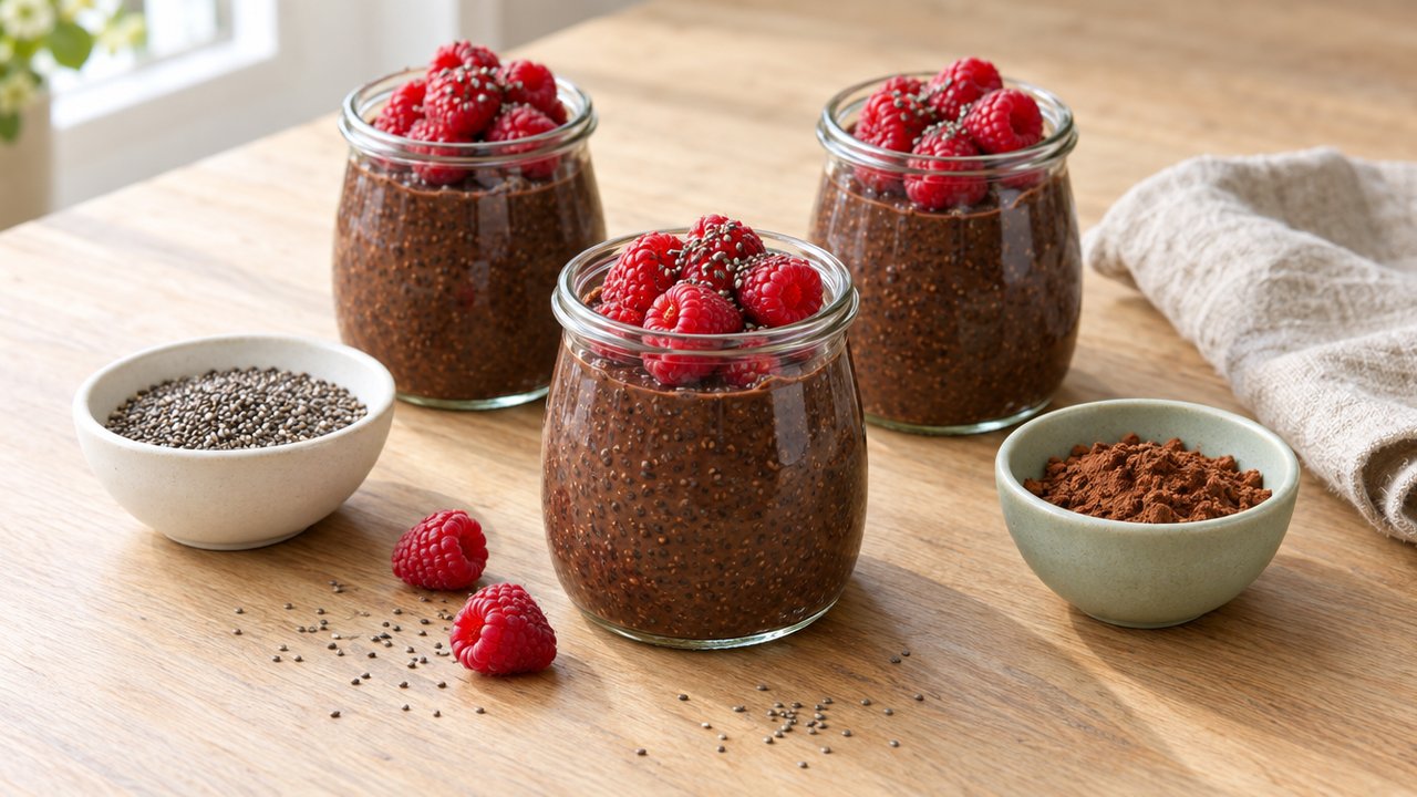 Pouding de chia au lait de coco et au cacao