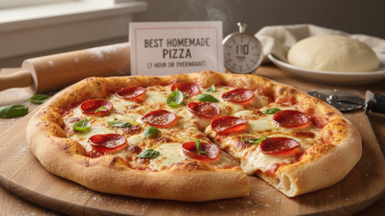 Best Homemade Pizza Recipe (1 Hour or Overnight)