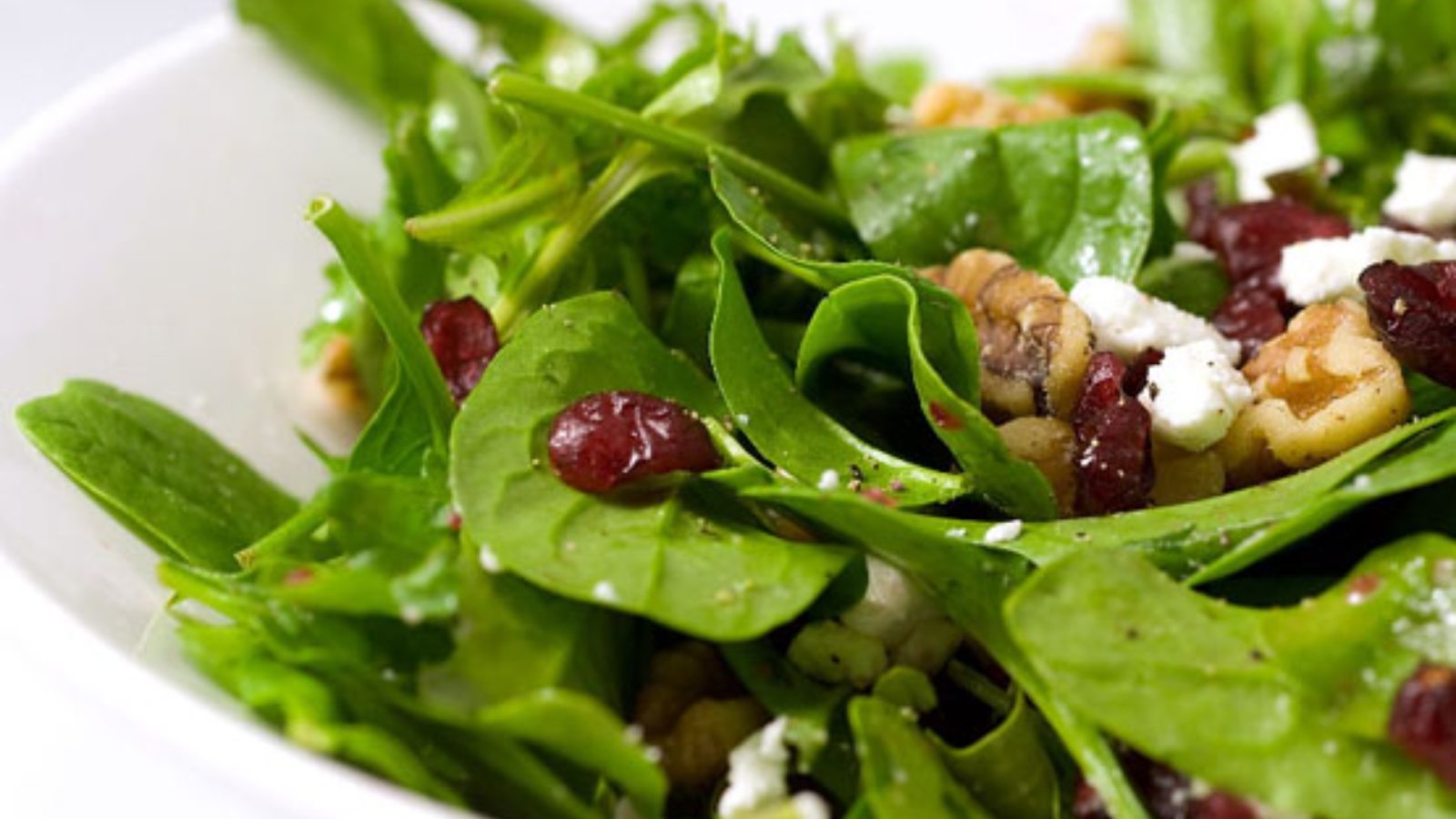 Spinach Arugula Cranberry Walnut Salad