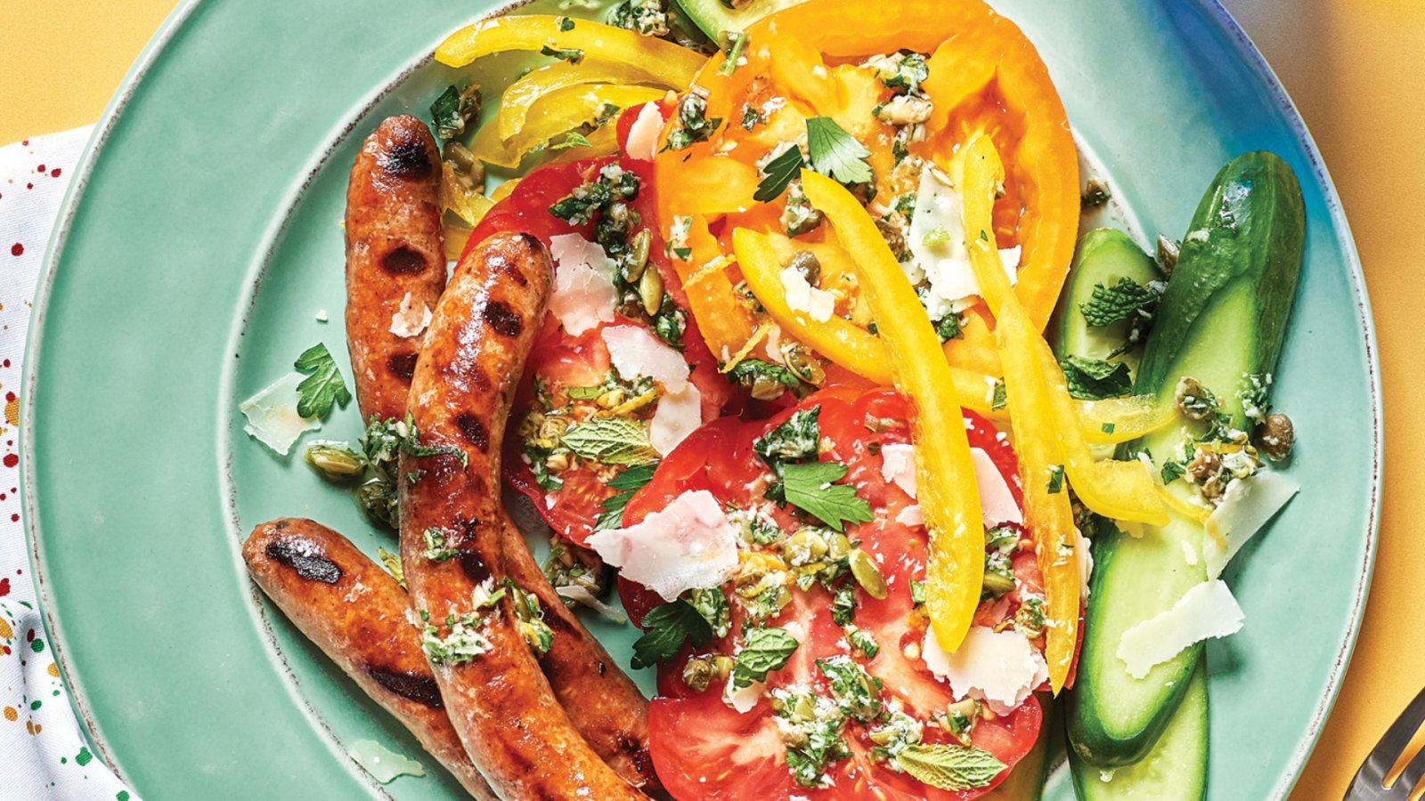 Grilled Merguez with Herbed Tomatoes